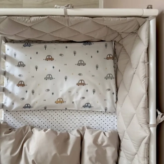 Комплект постельный MSonya (Маленькая Соня) Baby Dream New Машинки голубые 6 предметов Бежевый - Фото 4