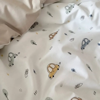 Комплект постельный MSonya (Маленькая Соня) Baby Dream New Машинки голубые 6 предметов Бежевый - Фото 5