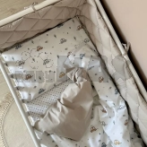 Комплект постельный MSonya (Маленькая Соня) Baby Dream New Машинки голубые 6 предметов Бежевый