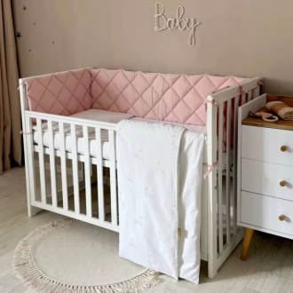Комплект постільний MSonya (Маленька Соня) Baby Dream New Зайка із собачкою 6 предметів Бежевий/пудровий - Фото 2