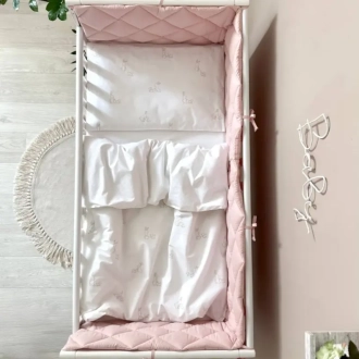 Комплект постільний MSonya (Маленька Соня) Baby Dream New Зайка із собачкою 6 предметів Бежевий/пудровий - Фото 3