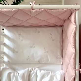Комплект постільний MSonya (Маленька Соня) Baby Dream New Зайка із собачкою 6 предметів Бежевий/пудровий - Фото 4