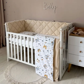 Комплект постельный MSonya (Маленькая Соня) Baby Dream New Let`s Go 6 предметов Бежевый - Фото 1