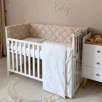 Комплект постельный MSonya (Маленькая Соня) Baby Dream New Зайка с собачкой 6 предметов Бежевый - Фото 1