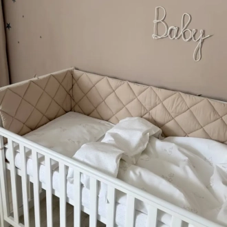 Комплект постельный MSonya (Маленькая Соня) Baby Dream New Зайка с собачкой 6 предметов Бежевый - Фото 3