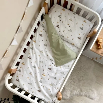 Комплект змінної білизни MSonya (Маленька Соня) Baby Dream New Машинки 110×90 см Оливковий - Фото 2