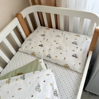 Комплект змінної білизни MSonya (Маленька Соня) Baby Dream New Машинки 110×90 см Оливковий - Фото 4