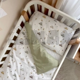 Комплект сменного белья MSonya (Маленькая Соня) Baby Dream New Машинки 110×90 см Оливковый