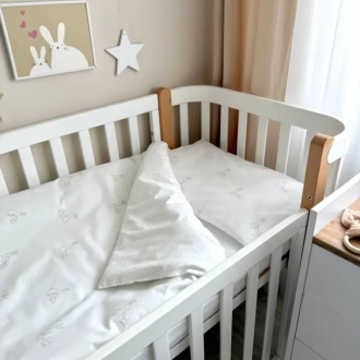 Комплект змінної білизни MSonya (Маленька Соня) Baby Dream New Зайка із собачкою 110×90 см Бежевий - Фото 2