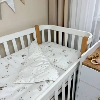 Комплект сменного белья MSonya (Маленькая Соня) Baby Mix New Зайчики romantic 110×90 см Белый - Фото 3