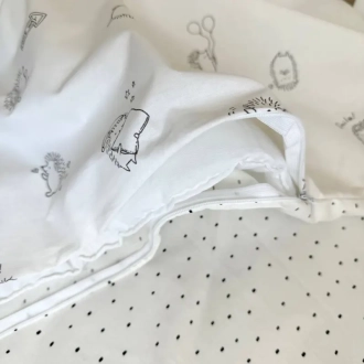 Комплект сменного белья MSonya (Маленькая Соня) Baby Mix New Ежики черные 110×90 см Белый - Фото 1