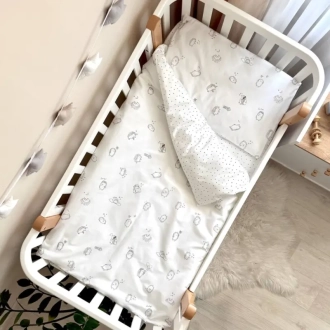 Комплект сменного белья MSonya (Маленькая Соня) Baby Mix New Ежики черные 110×90 см Белый - Фото 2