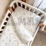 Комплект сменного белья MSonya (Маленькая Соня) Baby Mix New Ежики черные 110×90 см Белый