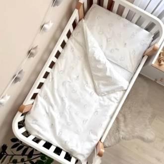 Комплект сменного белья MSonya (Маленькая Соня) Baby Mix New Ежики серые 110×90 см Белый - Фото 2