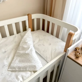 Комплект сменного белья MSonya (Маленькая Соня) Baby Mix New Ежики серые 110×90 см Белый - Фото 3