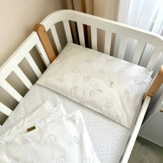 Комплект сменного белья MSonya (Маленькая Соня) Baby Mix New Ежики серые 110×90 см Белый - Фото 4