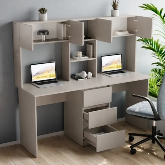 Письменный стол Furnigrade СП-15 на двоих 165×150×55 см Кашемир - Фото 1