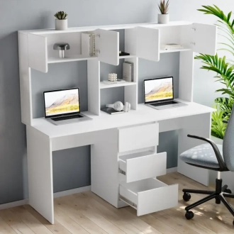 Стіл письмовий Furnigrade СП-15 для двох 165×150×55 см Білий - Фото 1