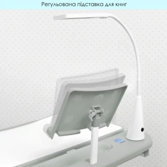 Парта детская Bambi М 4428-11 со стульчиком, растущая Бело-серый - Фото 2