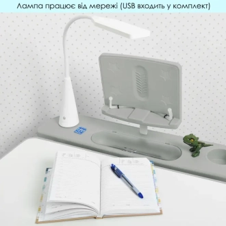 Парта детская Bambi М 4428-11 со стульчиком, растущая Бело-серый - Фото 4