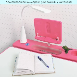 Парта детская Bambi М 4428-8 со стульчиком, растущая Бело-розовый - Фото 5