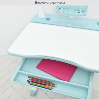Парта детская Bambi М 4428-12 со стульчиком, растущая Бело-голубой - Фото 3