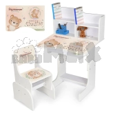 Парта детская Bambi N 2071-26-1 со стульчиком, регулируемая Белый