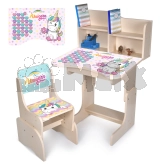 Парта детская Bambi N 2071-9-2 со стульчиком, регулируемая Дуб сонома