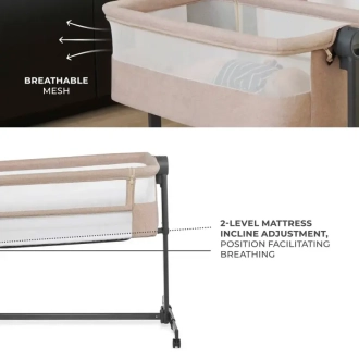 Ліжечко люлька приставне Kinderkraft Nestee Up 2 Beige/Бежевий - Фото 3