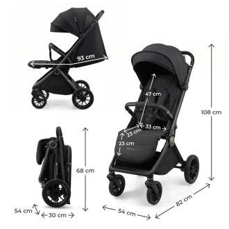 Коляска прогулочная Kinderkraft Dave Venezian Black/Черный - Фото 2