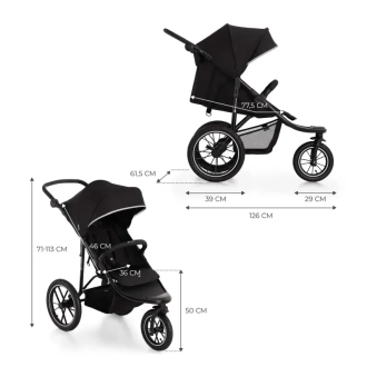 Коляска прогулянкова Kinderkraft Helsi 2 Black/Чорний - Фото 6