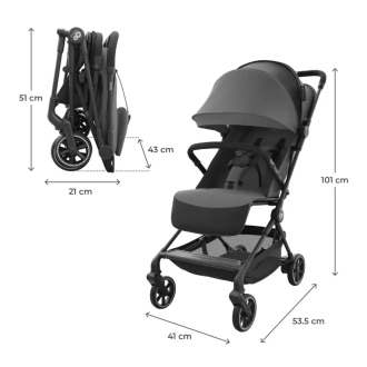 Коляска прогулянкова Kinderkraft Nebo Platinum Grey Beige/Сірий - Фото 3