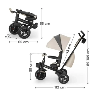 Велосипед трехколесный Kinderkraft Spinstep 2 Plus Beige/Бежевый - Фото 5