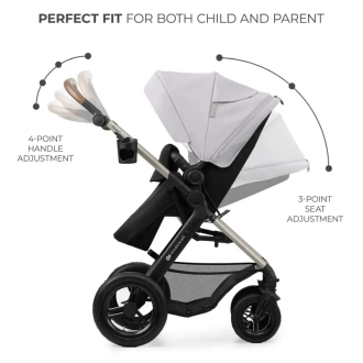 Коляска 3 в 1 Kinderkraft Moov 2 Air Moonlight Grey/Серый - Фото 1