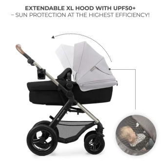 Коляска 3 в 1 Kinderkraft Moov 2 Air Moonlight Grey/Серый - Фото 2