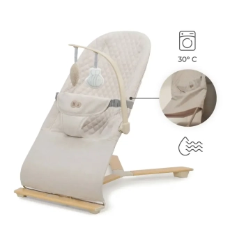 Шезлонг гойдалка Kinderkraft Mimi Beige Wood/Бежевий - Фото 1