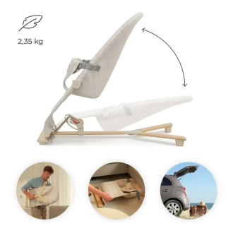 Шезлонг гойдалка Kinderkraft Mimi Beige Wood/Бежевий - Фото 2