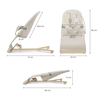 Шезлонг гойдалка Kinderkraft Mimi Beige Wood/Бежевий - Фото 4