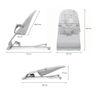 Шезлонг гойдалка Kinderkraft Mimi Light Grey/Сірий - Фото 4