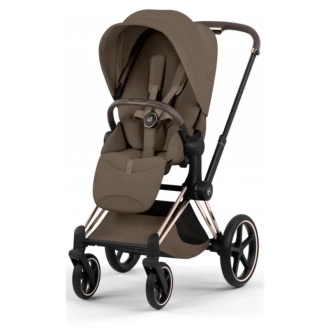 Коляска 2 в 1 Cybex Priam Style 5.0 Coconut Brown шаси Rosegold Коричневый - Фото 3