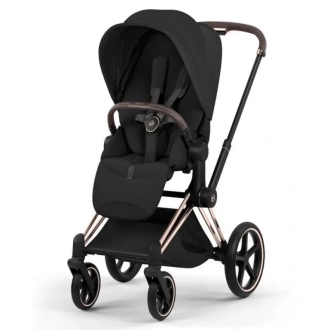 Коляска 2 в 1 Cybex Priam Style 5.0 Sepia Black шаси Rosegold Черный - Фото 3