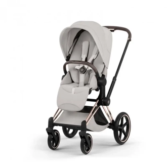 Коляска 2 в 1 Cybex Priam Style 5.0 City Grey шасі Rosegold Сірий - Фото 4