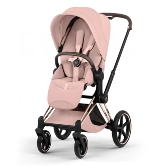 Коляска 2 в 1 Cybex Priam Style 5.0 Peach Pink шаси Rosegold Розовый - Фото 3