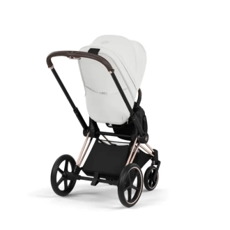 Коляска 2 в 1 Cybex Priam Style 5.0 Off White шаси Rosegold Белый - Фото 1