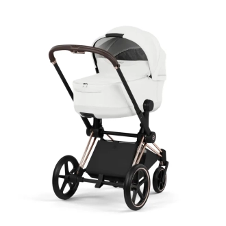 Коляска 2 в 1 Cybex Priam Style 5.0 Off White шаси Rosegold Белый - Фото 2