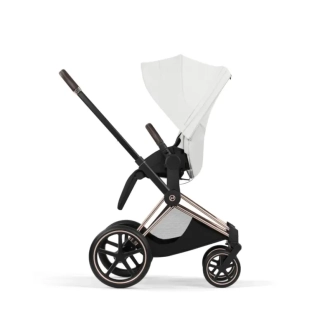 Коляска 2 в 1 Cybex Priam Style 5.0 Off White шаси Rosegold Белый - Фото 4