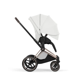 Коляска 2 в 1 Cybex Priam Style 5.0 Off White шаси Rosegold Белый - Фото 6