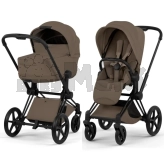 Коляска 2 в 1 Cybex Priam Style 5.0 Coconut Brown шаси Matt Black Коричневый