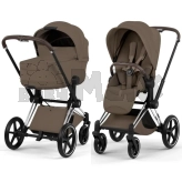 Коляска 2 в 1 Cybex Priam Style 5.0 Coconut Brown шаси Chrome Коричневый