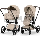 Коляска 2 в 1 Cybex Priam Style 5.0 Cozy Beige шаси Chrome Бежевый